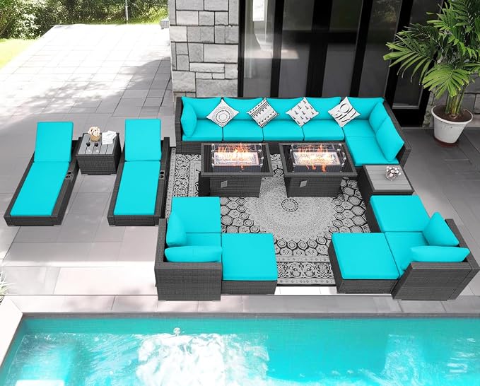 NICESOUL 18 Piece Extra Large Luxury Patio Furniture Set - Image 3