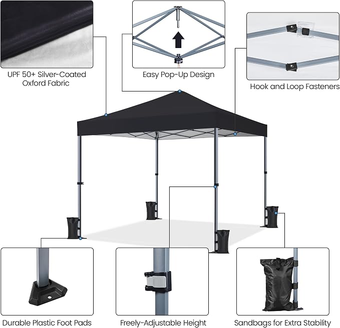 Yaheetech 8x8 Pop Up Canopy Easy Set-up Tent, Portable Outdoor Canopy Instant - Image 4
