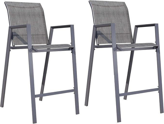 Outdoor Bar Stools Set of 2, Bar Height Chairs - Image 8