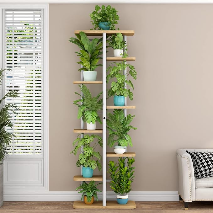 LINZINAR Plant Stand 8 Tier 9 Potted Multiple Flower Pot Holder Shelf Indoor - Image 2