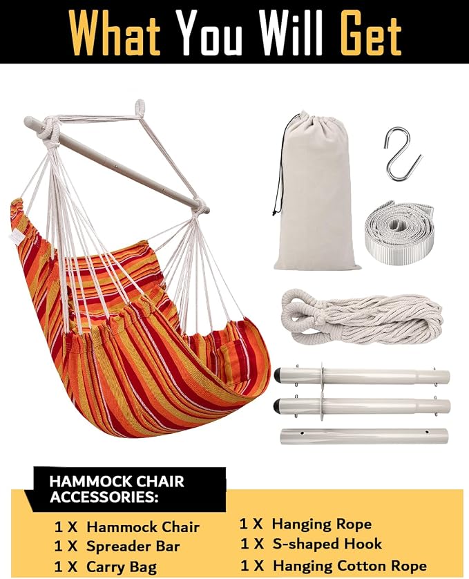 ADVOKAIR Hammock Chair Swing, Heavy-Duty Hanging Rope Swing Seat Supports 500 - Image 7