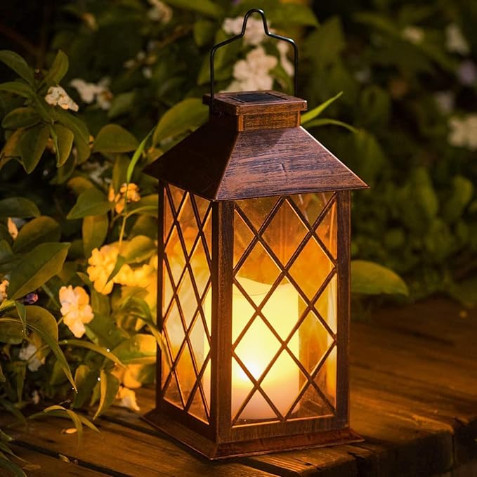 TAKE ME 14" Solar Lanterns Outdoor Garden Lantern Waterproof LED Flickering by TAKEME