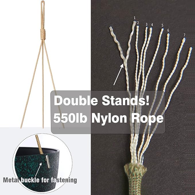 12 Inch 2 Pack Large Hanging Planters - Image 6