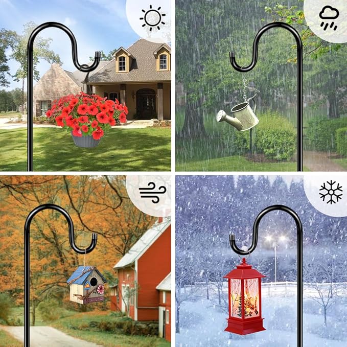 48 Inch Shepherds Hooks for Outdoor, Heavy Duty Bird Feeder Pole - Image 6