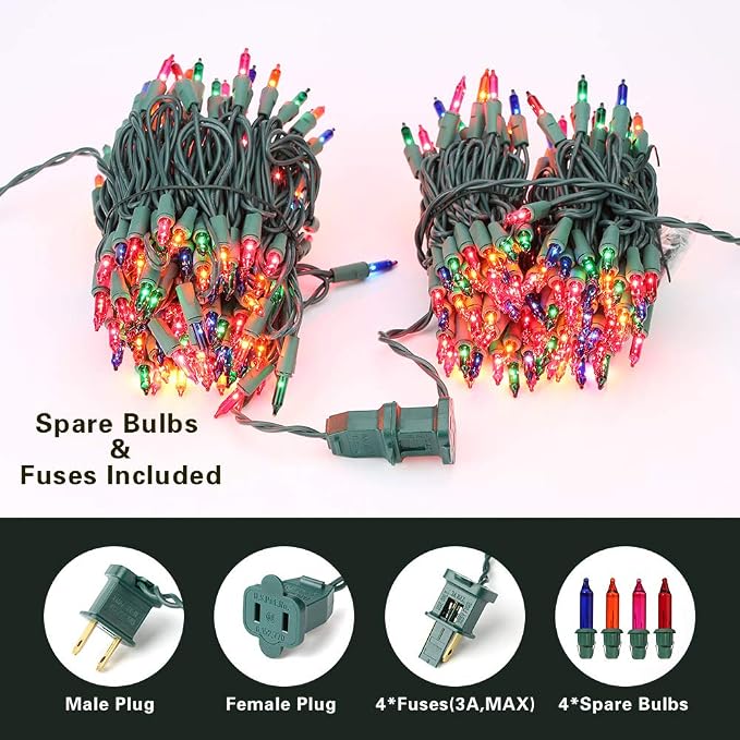 BrizLabs Multicolored Christmas Lights, 69.6ft 300 Count Connectable Christmas - Image 6