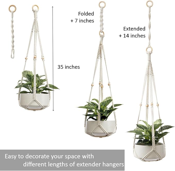 CADNLY Macrame Plant Hangers Indoor – Rope Hanging Plant Holder - Image 4
