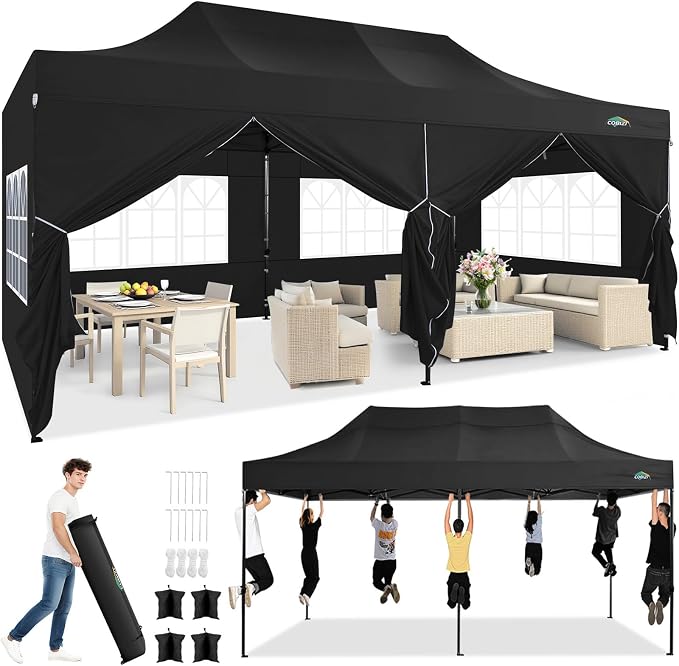 COBIZI 10x20 Pop up Canopy Tent Heavy Duty by COBIZI