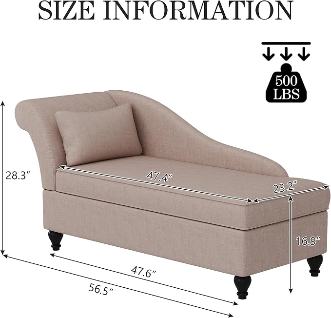 Yongqiang Storage Chaise Lounge Indoor Upholstered Sofa Recliner Lounge Chair - Image 2