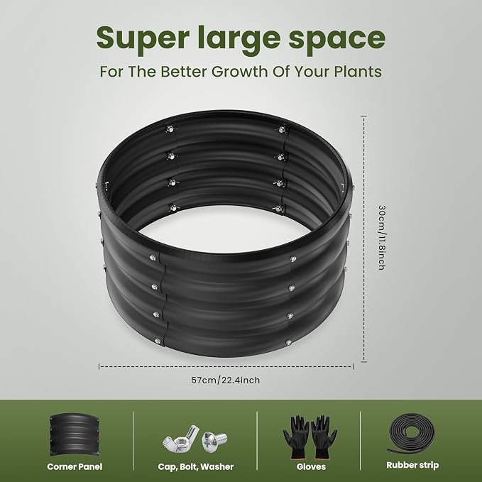 ZXZYHFTY Round Galvanized Raised Garden Bed kit, Round Large Metal Raised - Image 5