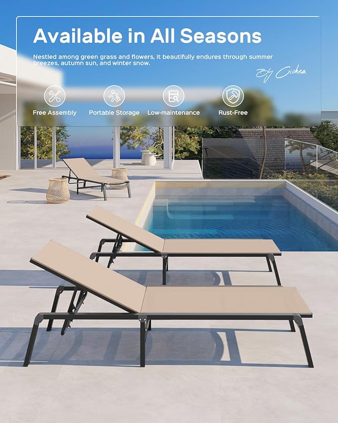 Aluminum Chaise Lounge Ourdoor - Image 4