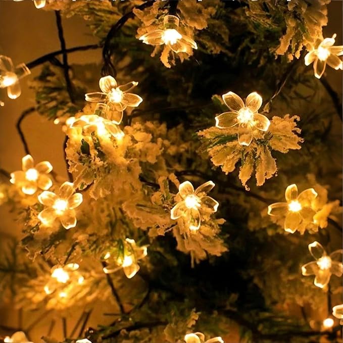 Solar Flower String Lights, 50 LED Outdoor Patio Lights Waterproof, Fairy Lights - Image 6