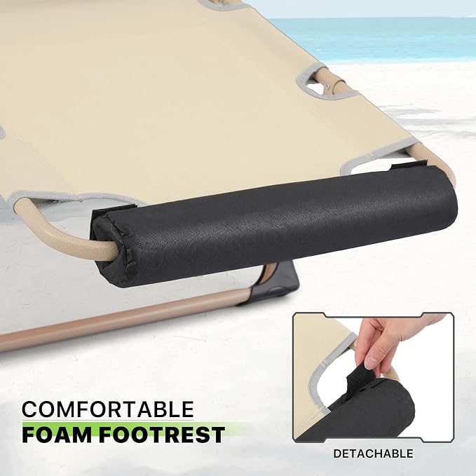 Magshion Folding Patio Chairs Set of 2, Outdoor Lounge Chair - Image 8