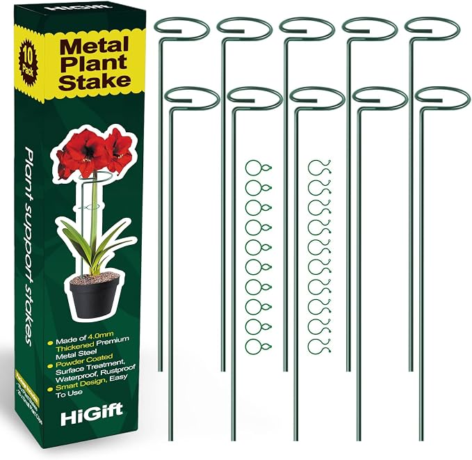 HiGift 10 Pack 17 inches Plant Support Plant Stakes by HiGift