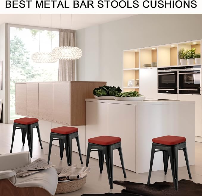 BUYUE Enhanced Anti-Slip Magnetic Bar Stool Cushion 1 Piece, Luxury PU Leather - Image 2