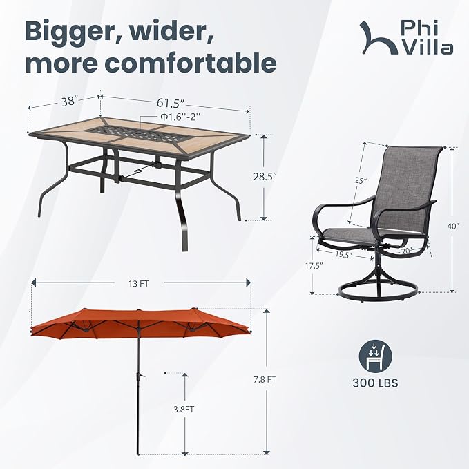 PHI VILLA Patio Dining Set - Image 9