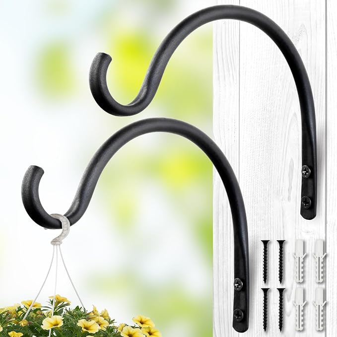 Qiang Ni Hanging Plant Bracket Hooks: 8 Inch Wall Plant Hook Planters and Decor by QiangNi