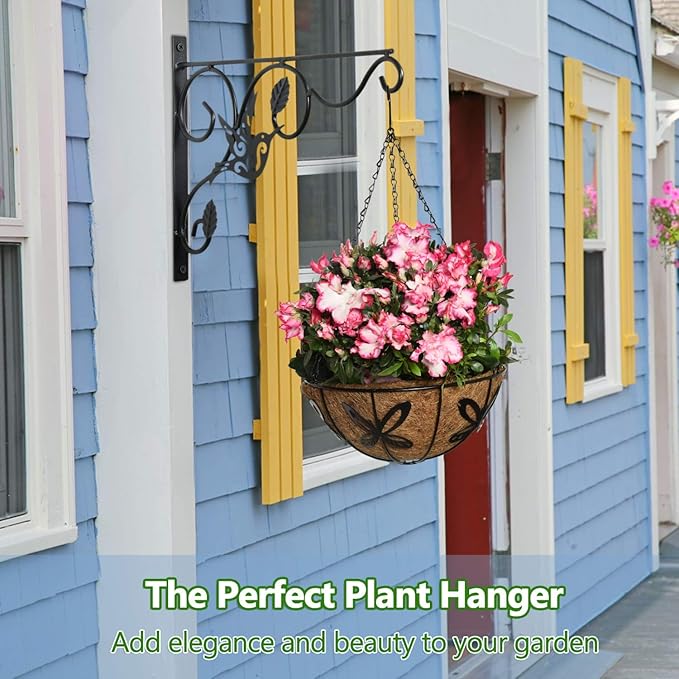 Hanging Plants Bracket, 2 Pack 12 inch Wall Planter Hook - Image 4