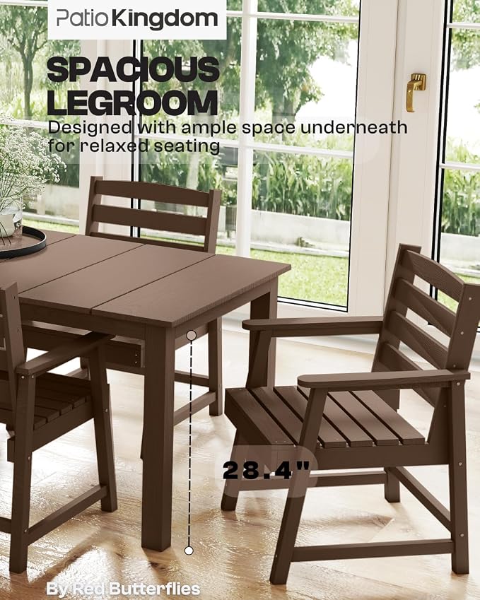 9-Piece Brown Outdoor Dining Set - Image 6