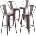 Aklaus Metal Bar Stools Set of 4, 30 inch Barstools Bar Height Bar Stool by AKLAUSHomeFurniture