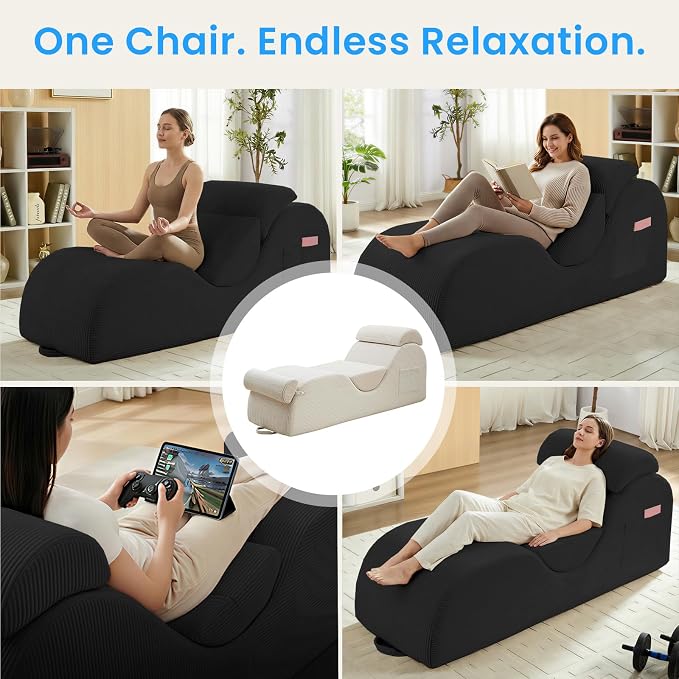 ijuicy 25" Wide Corduroy Yoga Chair, Yoga Lounge Chair - Image 7