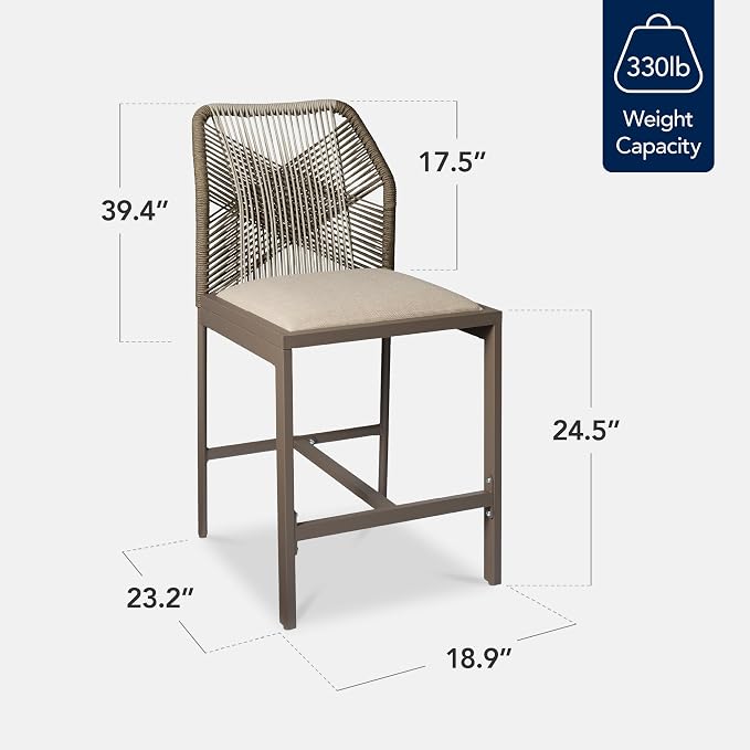 Best Choice Products Indoor Outdoor Counter Height Bar Stools Set of 2 - Image 2