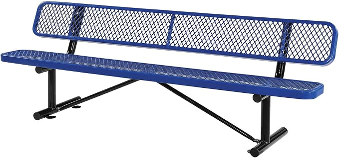 Global Industrial 8'L Heavy Duty Expanded Metal Mesh Bench by GlobalIndustrial