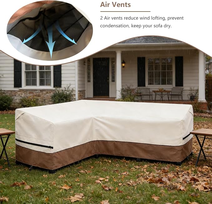 okcool Outdoor Sectional Sofa Cover Waterproof-L-Shaped Patio Furniture Covers - Image 4