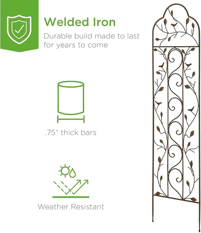 Best Choice Products 60x15in Iron Garden Trellis, Arched Outdoor Decoration - Image 3