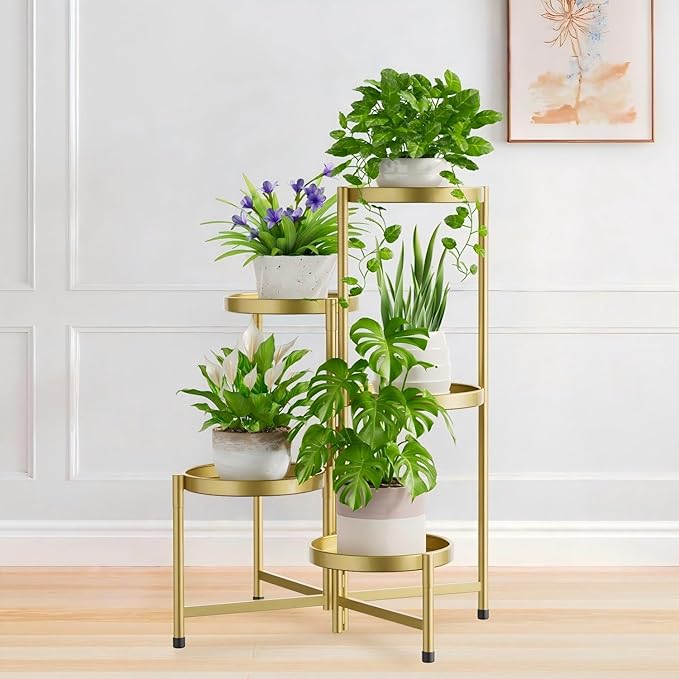 iDavosic.ly 5 Tier Large Plant Stand Indoor, 10 Inch Wide Tall Corner Metal by iDavosicly