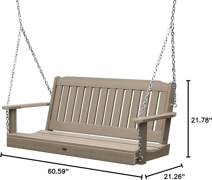 Highwood Lehigh Porch Swing, 5 Feet, Woodland Brown - Image 4
