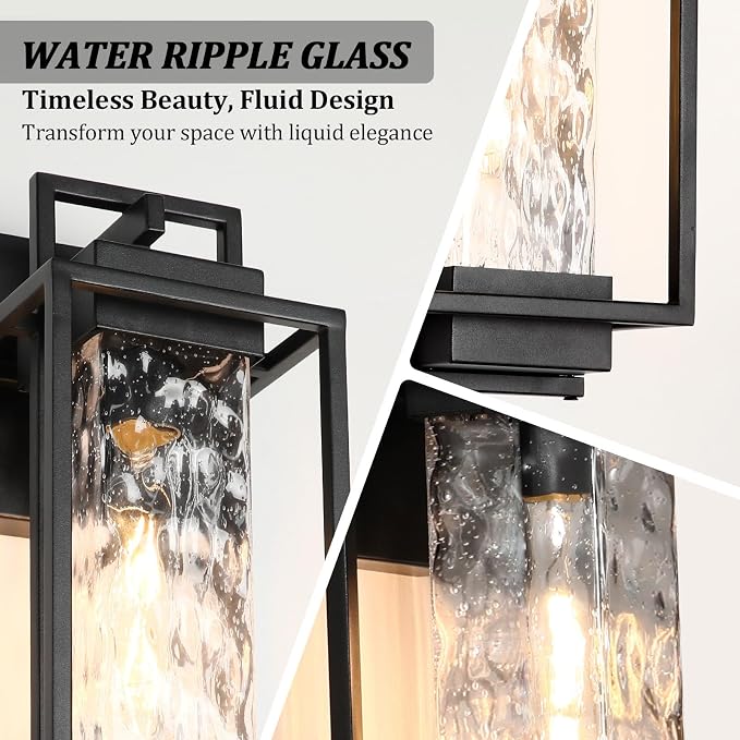 BesLowe 2-Pack Modern Outdoor Wall Lights - Image 4