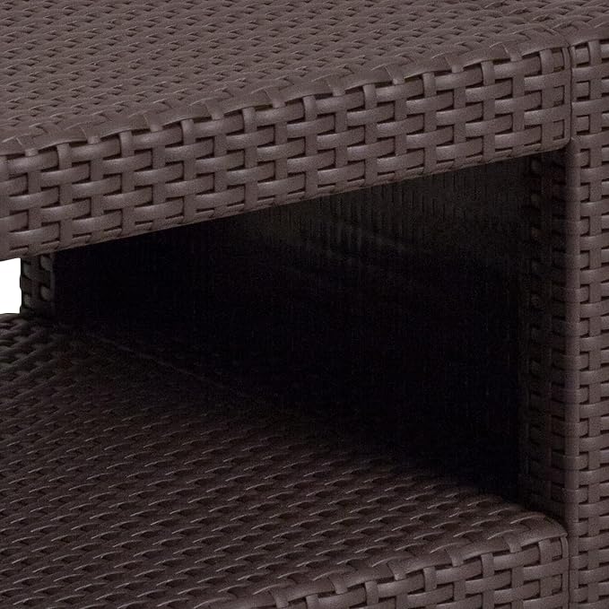Flash Furniture Seneca Chocolate Brown Faux Rattan End Table - Image 5