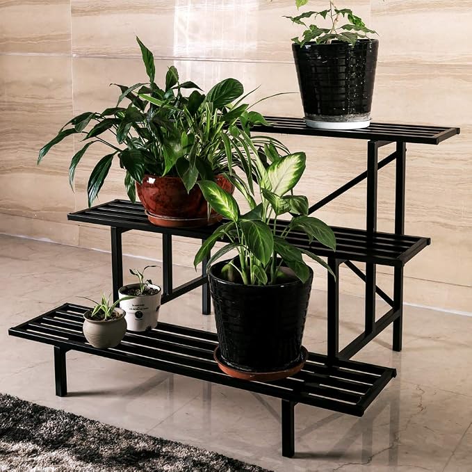Zhongma 3 Tier Sturdy Metal Plant Stand, L35.43 x W26 x H23.6 inch, Heavy Duty - Image 4