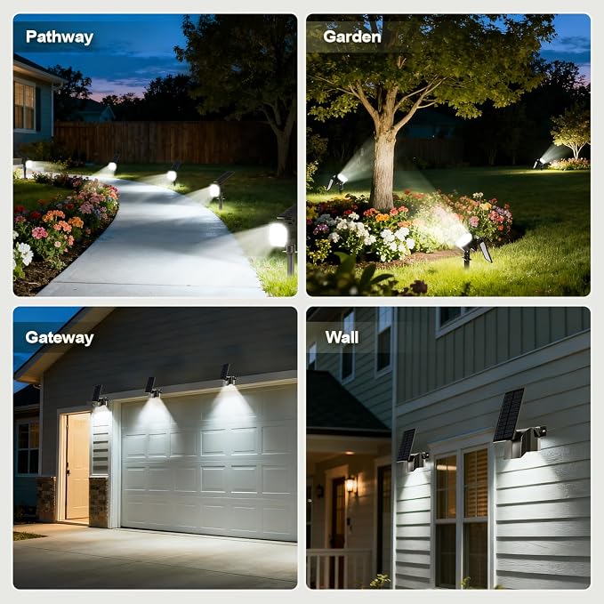 23 LED Solar Spot Lights Outdoor Waterproof, 2 Pack Solar Lights UP to 20Hrs - Image 6