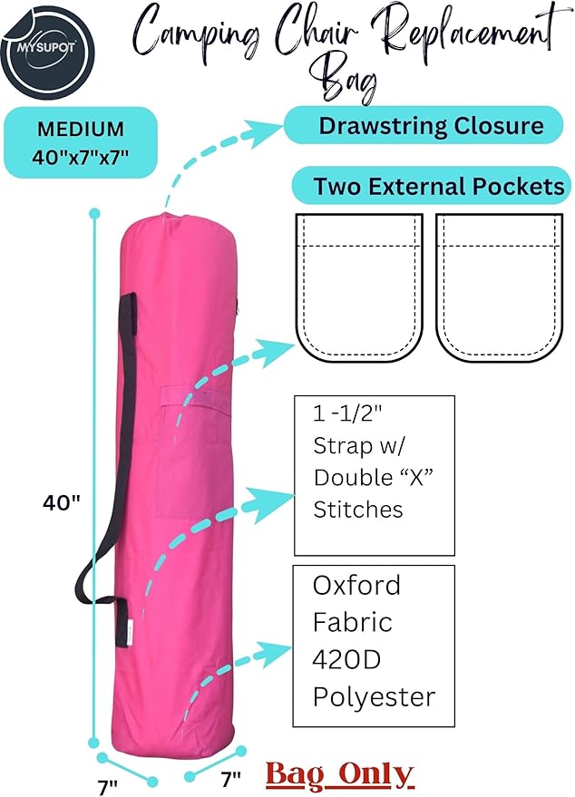 40"x7"x7" Replacement Bag for Folding Camping Chair, Camp Chairs, Yoga Mat - Image 3