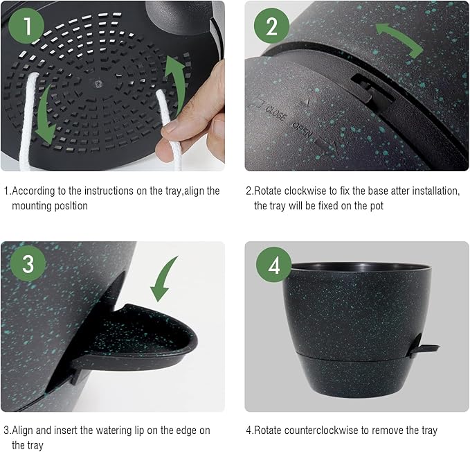 12 inch Large Self Watering Pots, Plastic Planters - Image 4