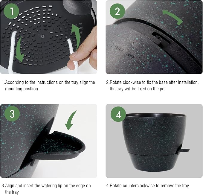 10 Inch Self Watering Hanging Pots, 2 Pack Hanging Planters - Image 4