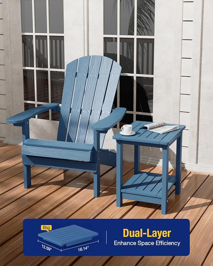 YEFU Outdoor Side Table for Patio: 16" HIPS Weather - Image 4