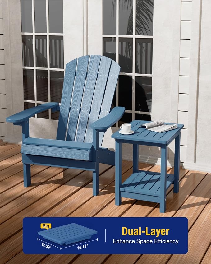 YEFU Outdoor Side Table for Patio: 16" HIPS Weather - Image 4