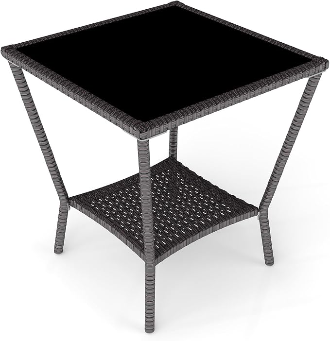 Kinfant Rattan Patio Side Table by Kinfant
