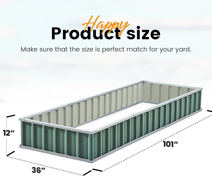 KING BIRD Raised Garden Bed 101" x 36" x 12" 4 Installation Methods - Image 7
