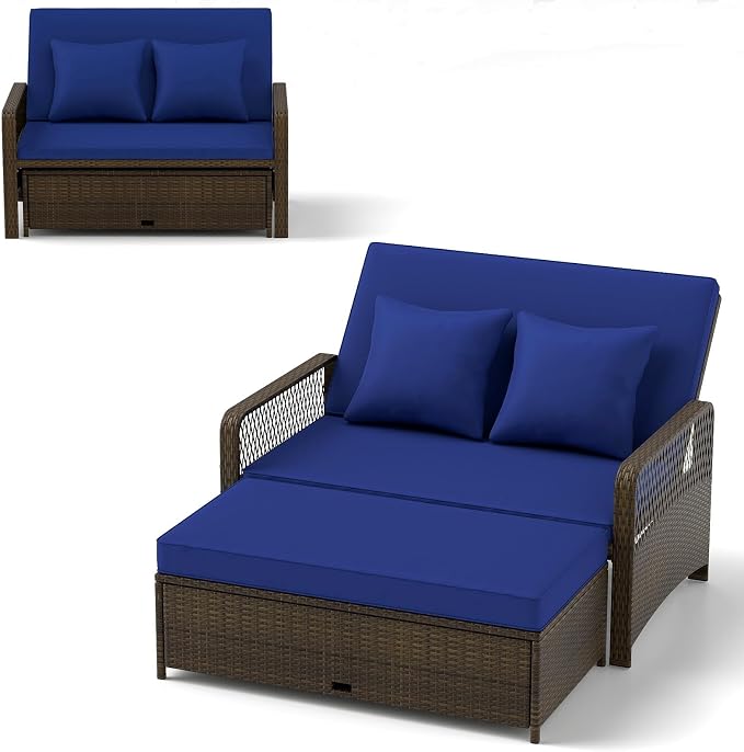 RELAX4LIFE Wicker Patio Outdoor Daybed by RELAX4LIFE