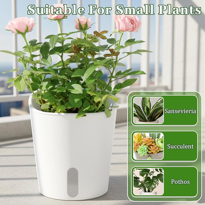 SHENLIU 3" Self Watering Pots, 20 Sets Plastic Self Watering Planters - Image 6