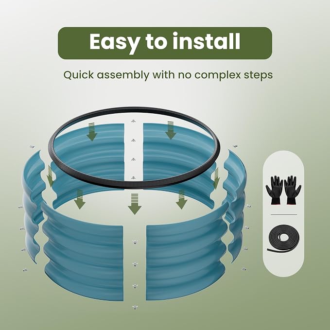 ZXZYHFTY Round Galvanized Raised Garden Bed kit, Round Large Metal Raised - Image 6