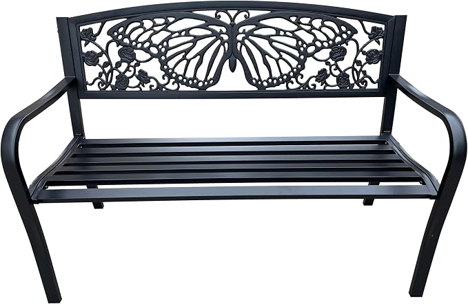 Hi-Line Gift Ltd 50" Outdoor Metal Garden Bench - Image 3