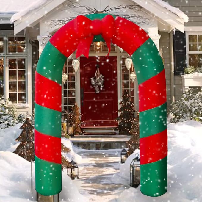 SEASONBLOW 8 Ft LED Light Up Inflatable Christmas Candy Archway - Image 2