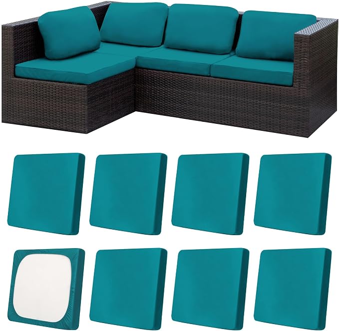 8Pcs Patio Cushion Covers, Outdoor Cushions Covers, Stretch Cushion Covers by Unknown