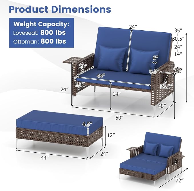 Tangkula Patio Rattan Daybed - Image 3