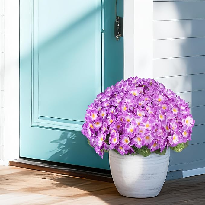 Artificial Geraniums Flowers for Outdoors, 6 Bundles Realistic Silk Fake - Image 9