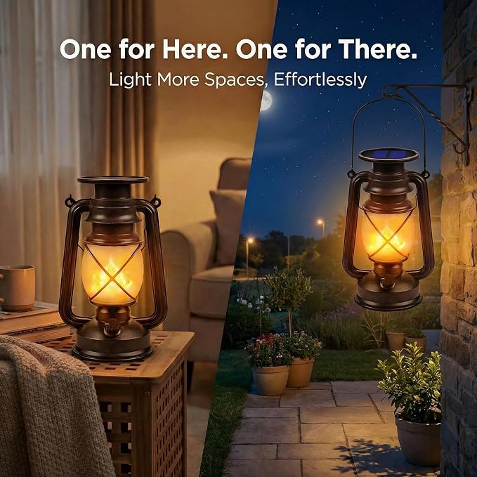 Solar Lantern Outdoor Hanging Solar Lights Dancing Flame Led Waterproof Camping - Image 7
